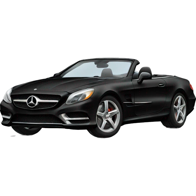 Convertible black Mercedes with female river emoji