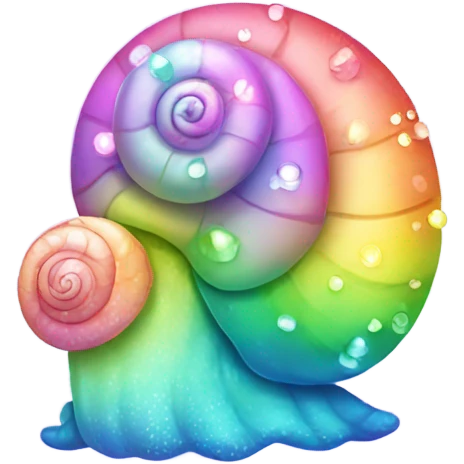 Kawaii pastel rainbow bedazzled snail emoji