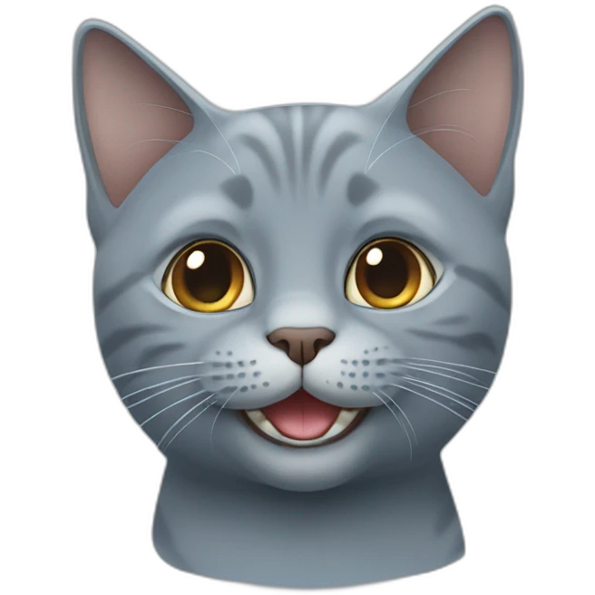 smiling British blue Cat emoji
