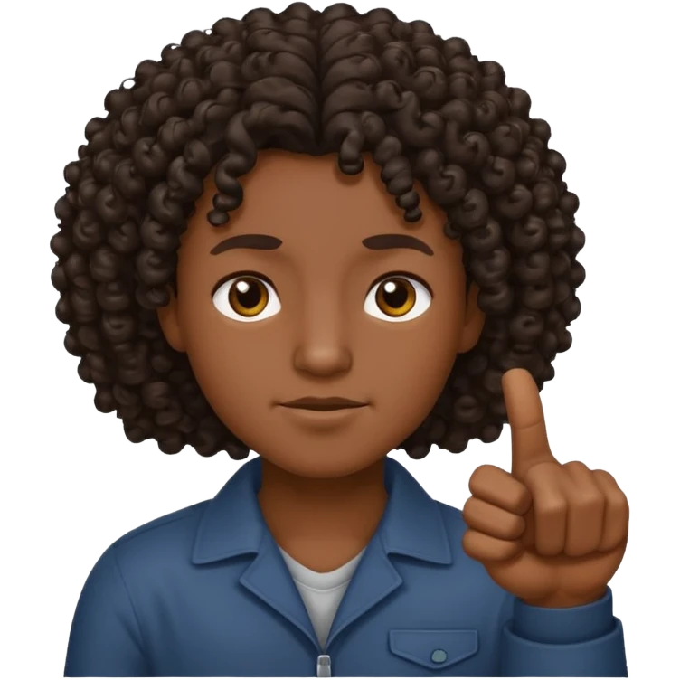 Persona de color con el pulgar arriba con el pelo colocho y más maliante emoji
