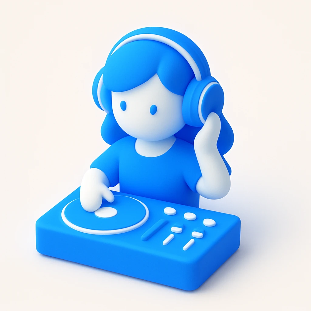 girl playing DJ set emoji