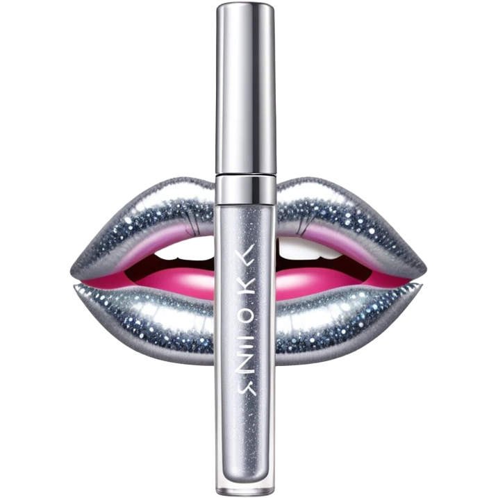 Y2K sparkly metallic lip gloss tube emoji