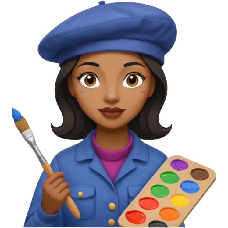 Street Painter black woman emoji