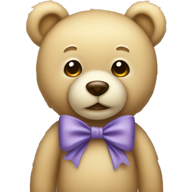 Beige Teddybear with bow emoji
