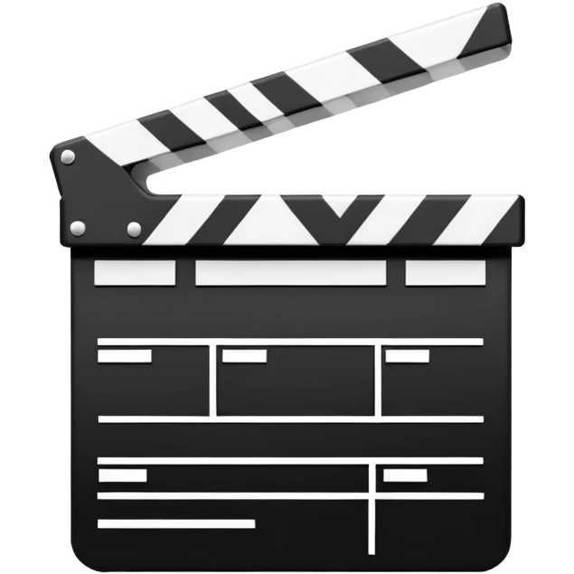 ultra simplified movie clapper, just two rectangles and a line, stripped of all details, pure geometric abstraction emoji