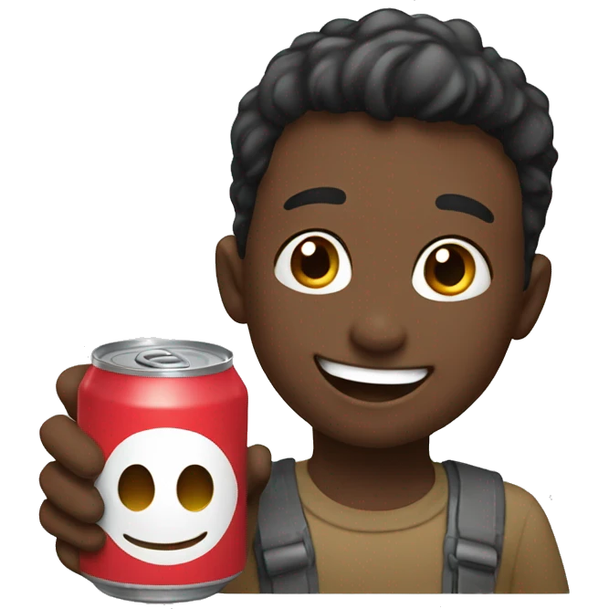 happy boy with can emoji