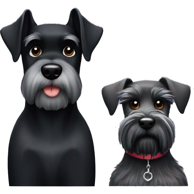 Black miniature schnauzer and a giant schnauzer  emoji