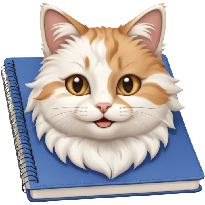  gatita grecia feliz en viendo una libreta anillada  emoji