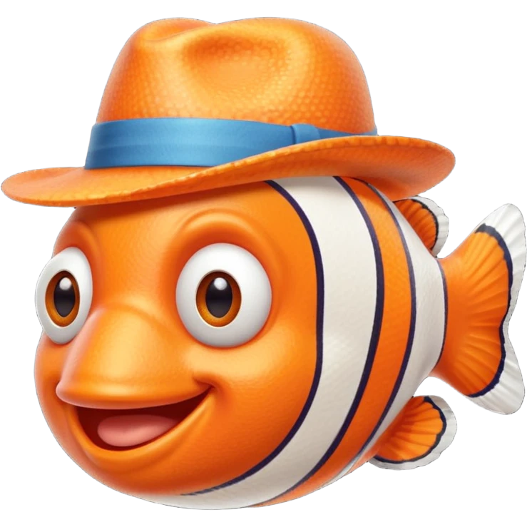 Clownfish with a fedora, smiling emoji