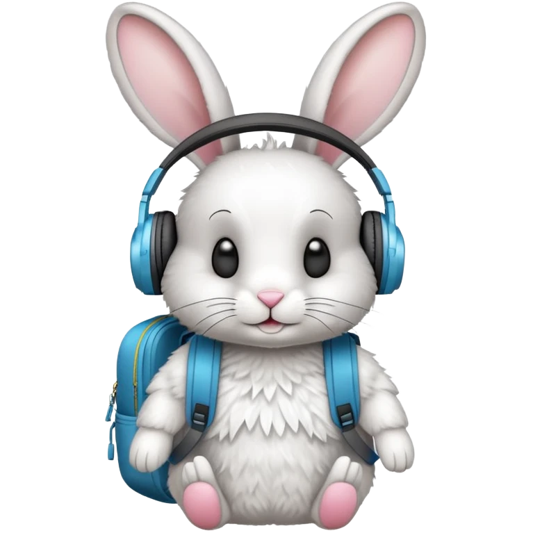 rabbit with headphones and backpack emoji