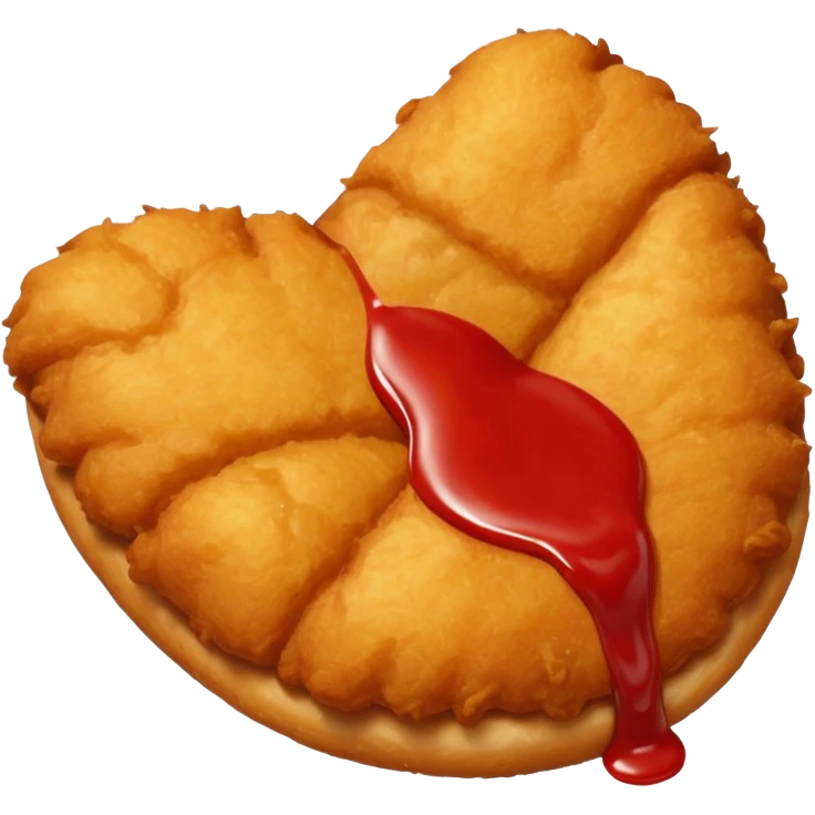 Chicken nugget with ketchup emoji
