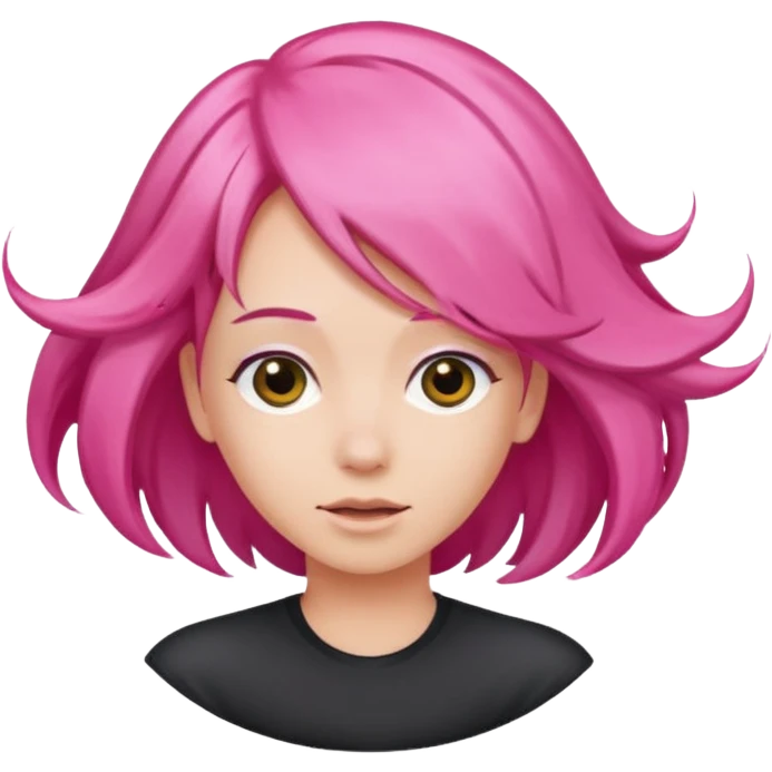 Glossy pink hair flip emoji