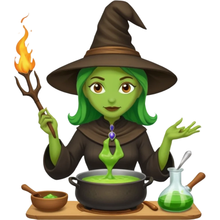 green witch cooking potion emoji
