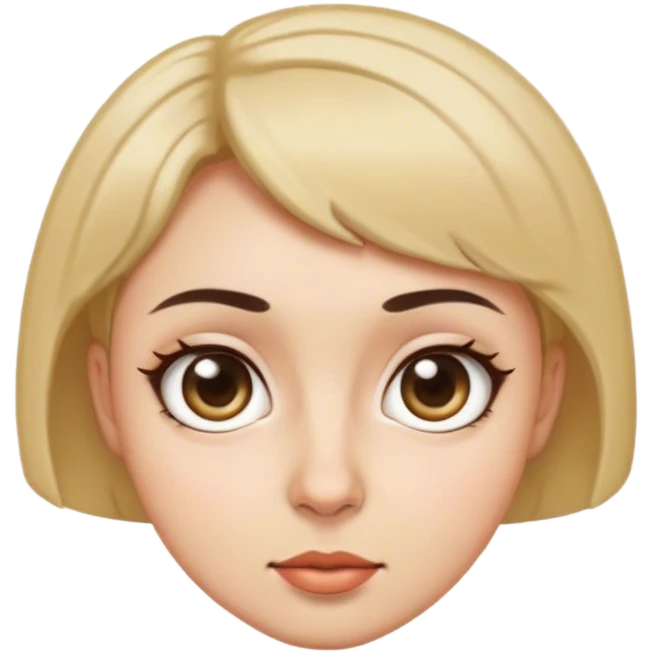 Mujer de pelo corto con ojos grandes nariz  emoji