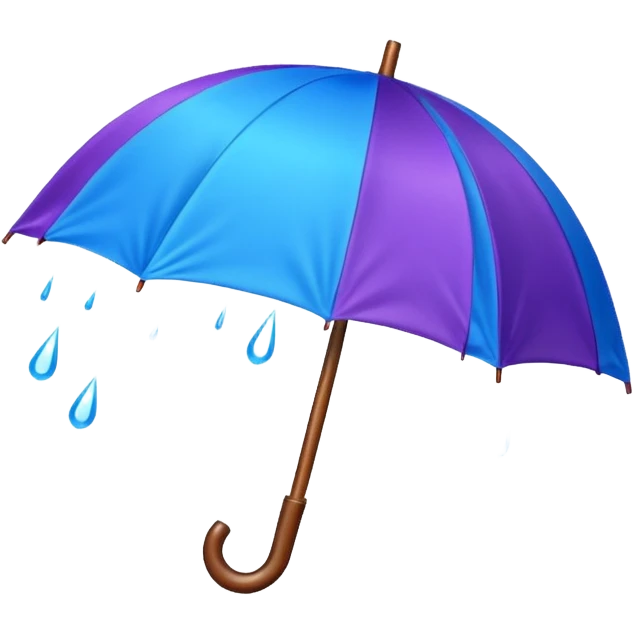umbrella with rain, vibrant colors emoji