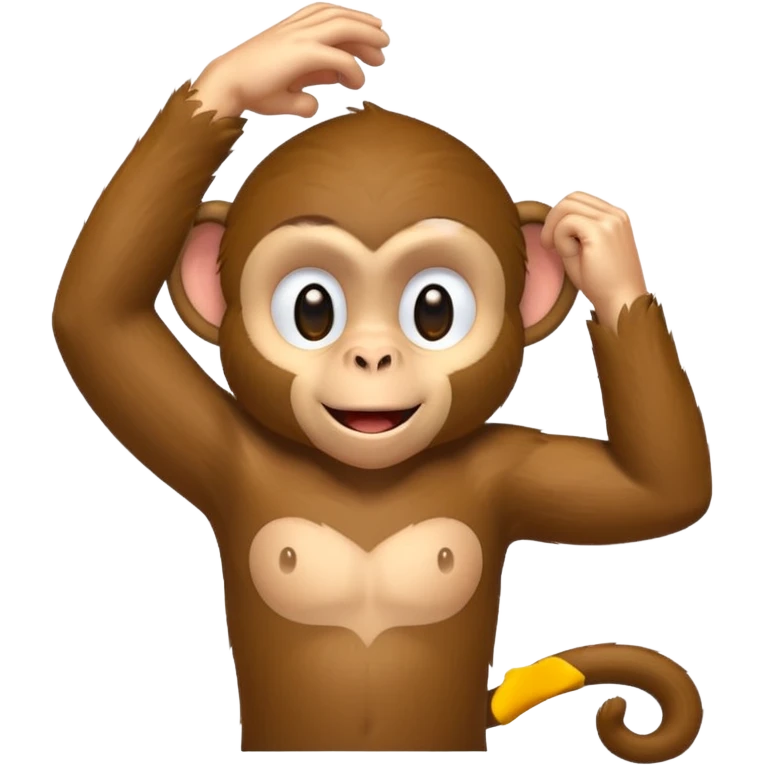 playful monkey scratching armpit emoji