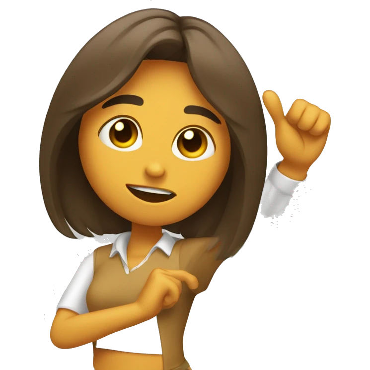 Chica pelo marrón haciendo el dab emoji