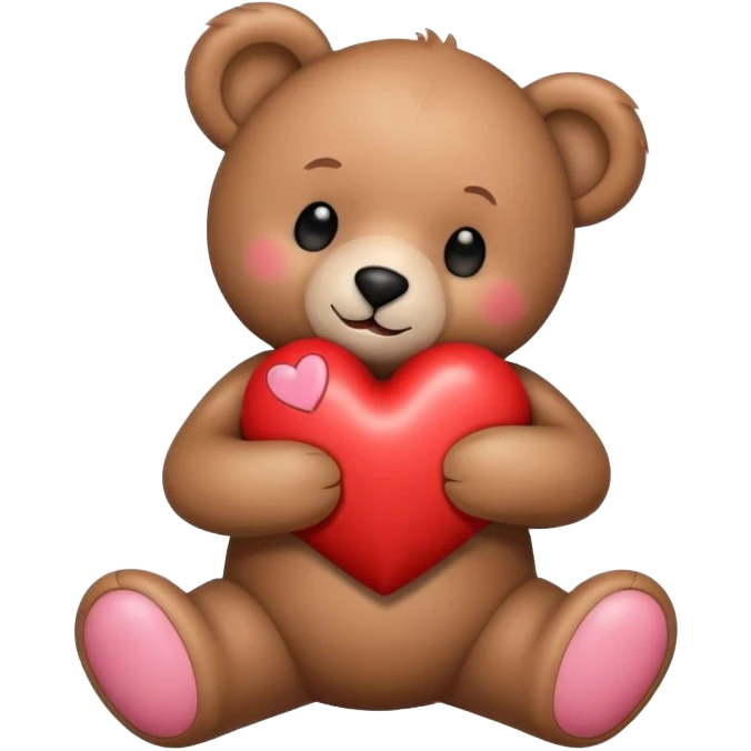 Teddy bear hugging heart emoji