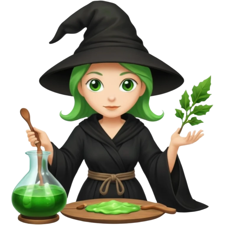green witch cooking potion emoji