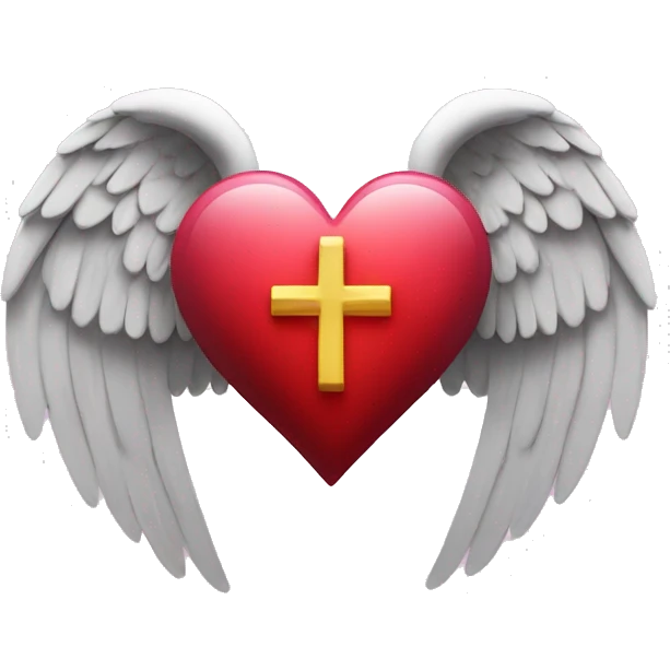 heart with cross in the middle and angel wings behind it emoji