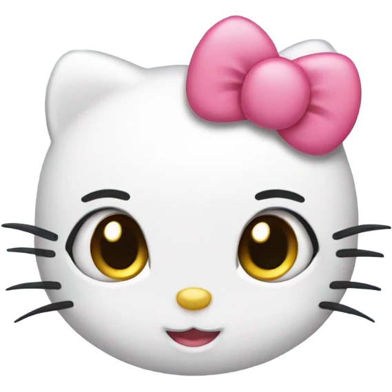 Hello kitty with eyelashes emoji