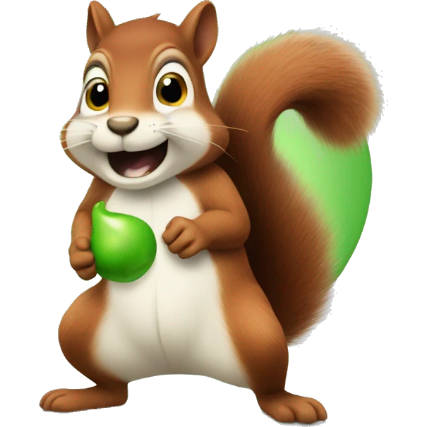 squirrel farting a green fart emoji