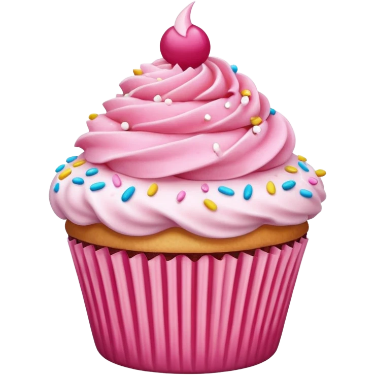Cupcake with pink icing emoji