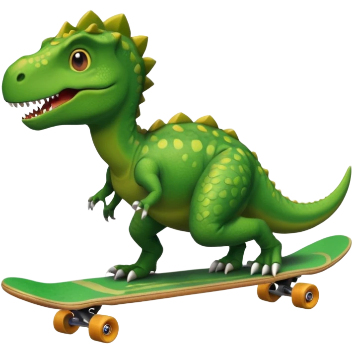 Dinosaur on a skateboard emoji