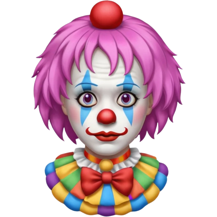Clown with sad face emoji