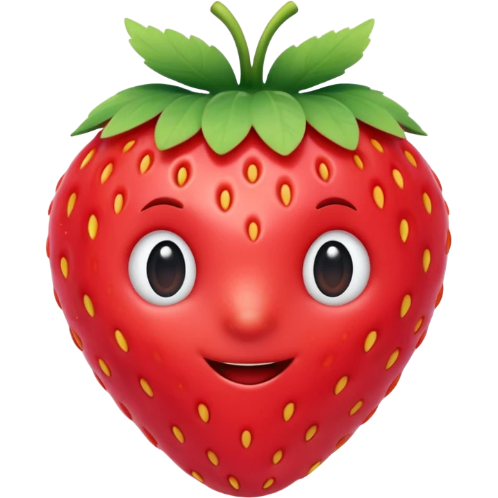 3d Full hd Pixar Style cute strawberry emoji