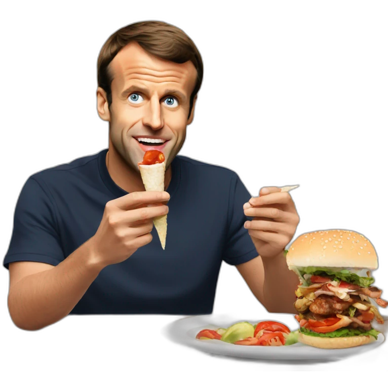 emmanuel macron eat kebab emoji