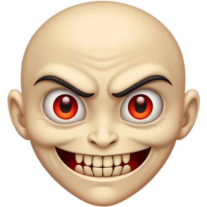 A scary evil smirk of revenge emoji