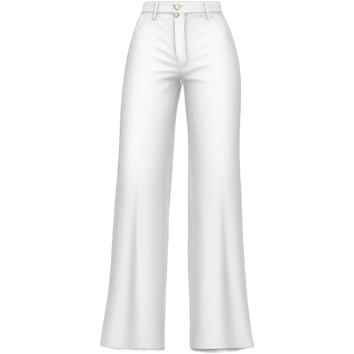 Realistic isolated pair of high waist long wide leg dressy casual pants in white emoji