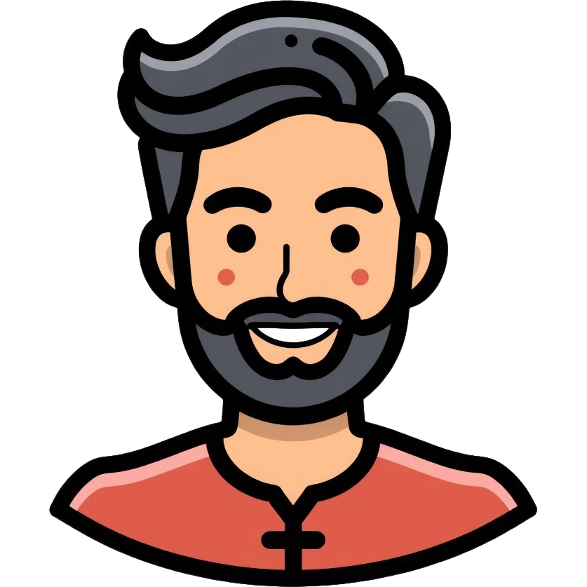 A friendly man with a beard and traditional South Asian appearance emoji