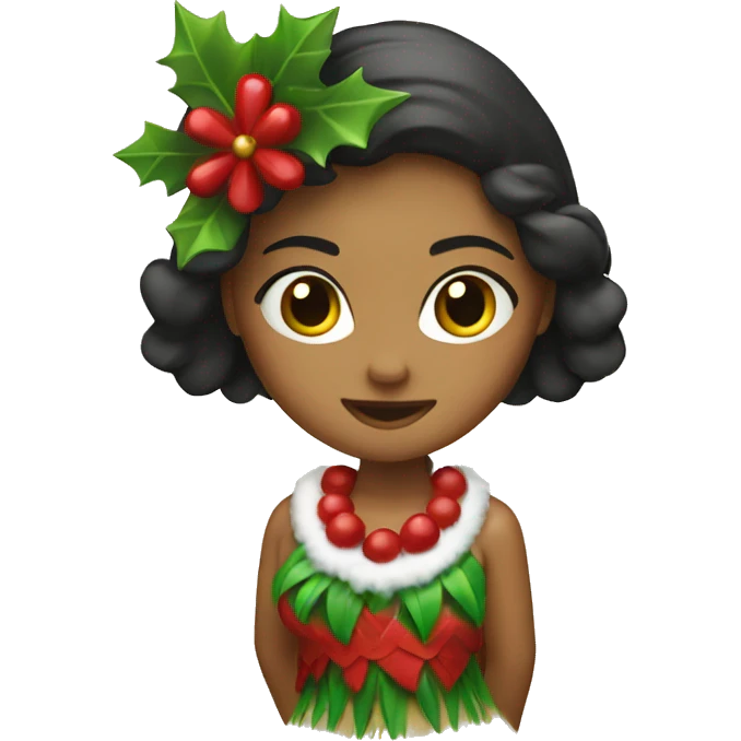 Christmas hula girl emoji