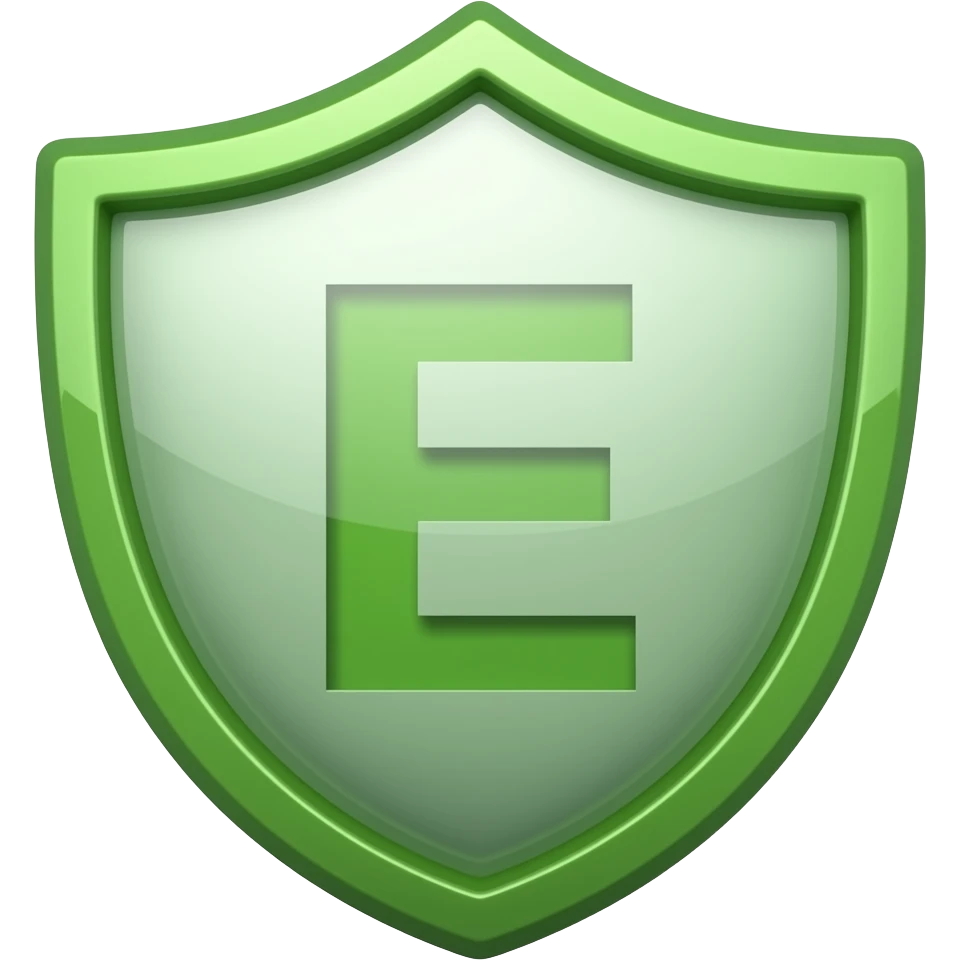 Green Shield icon letter "E" emoji