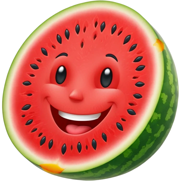 cheerful slice of watermelon with a big grin emoji