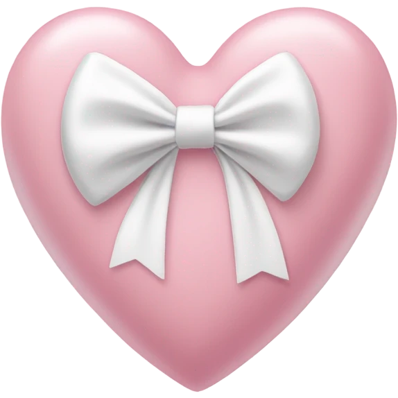 Pastel pink heart with white bow emoji