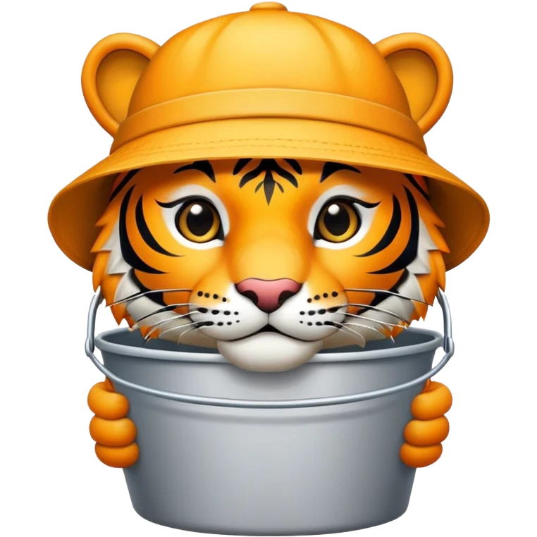 Tiger wearing a bucket hat emoji