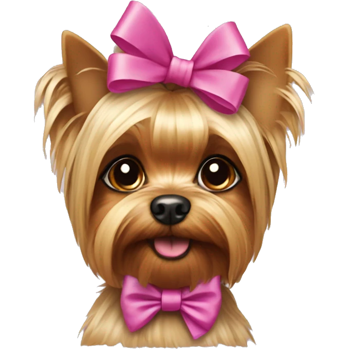Yorkie dog with a bow emoji