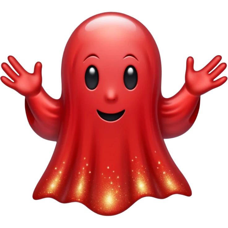 red glitter ghost emoji