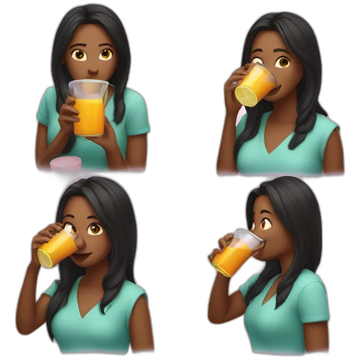 Sara drinking juice emoji