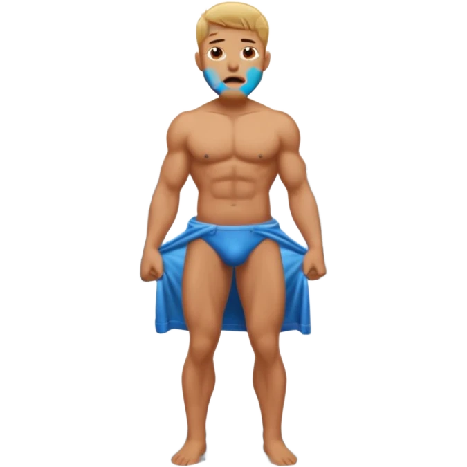 full view of a naked man in a laundromat emoji