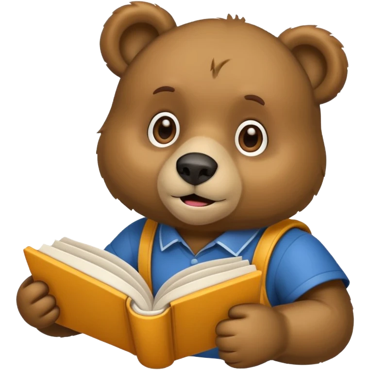 student bear with book emoji