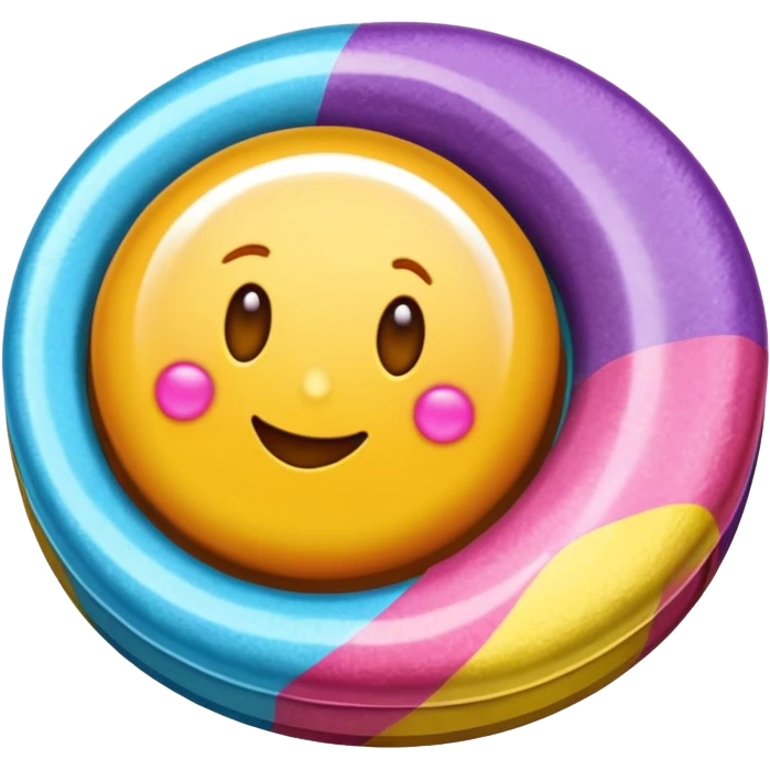 un bonbon rond dans un emballage emoji