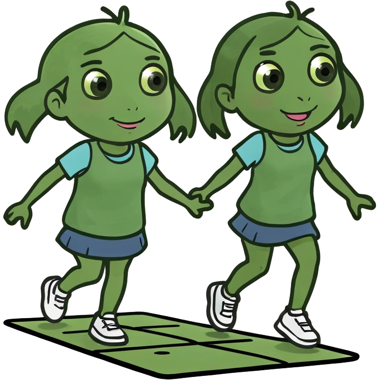 Two black girls playing hopscotch  emoji