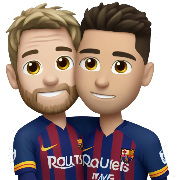 messi and ronaldo hugging  emoji