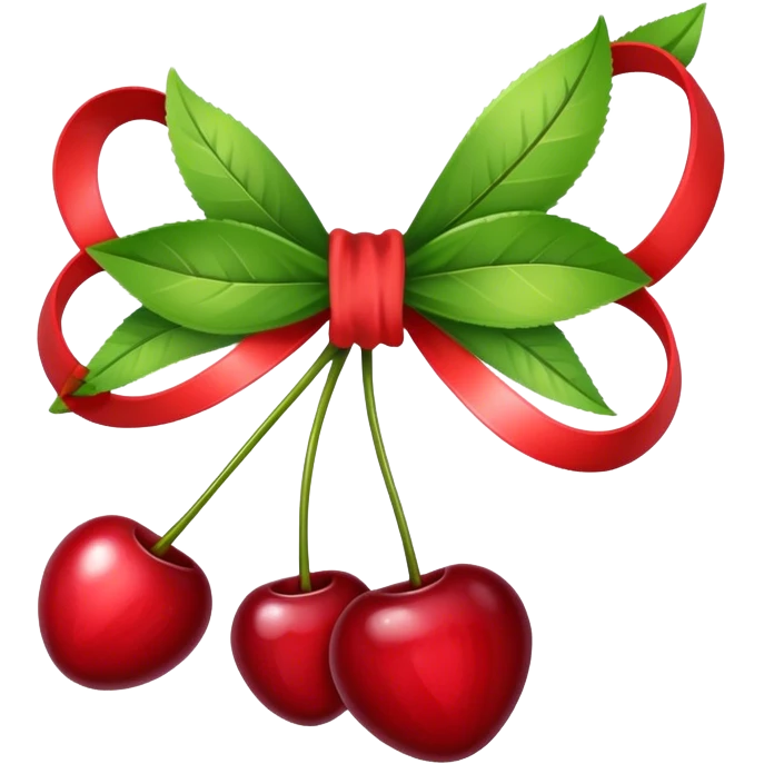 bow with cherrys emoji