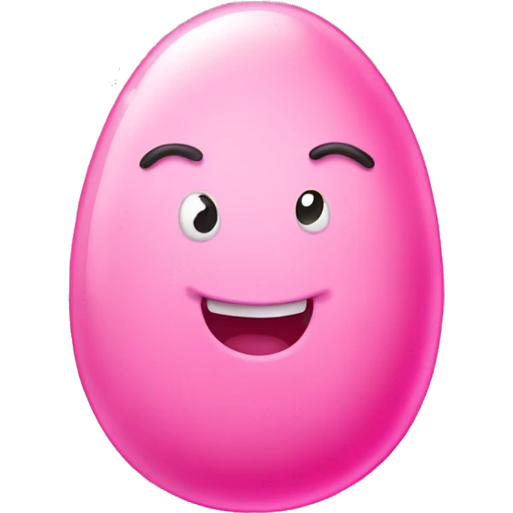 A cute pink jellybean emoji