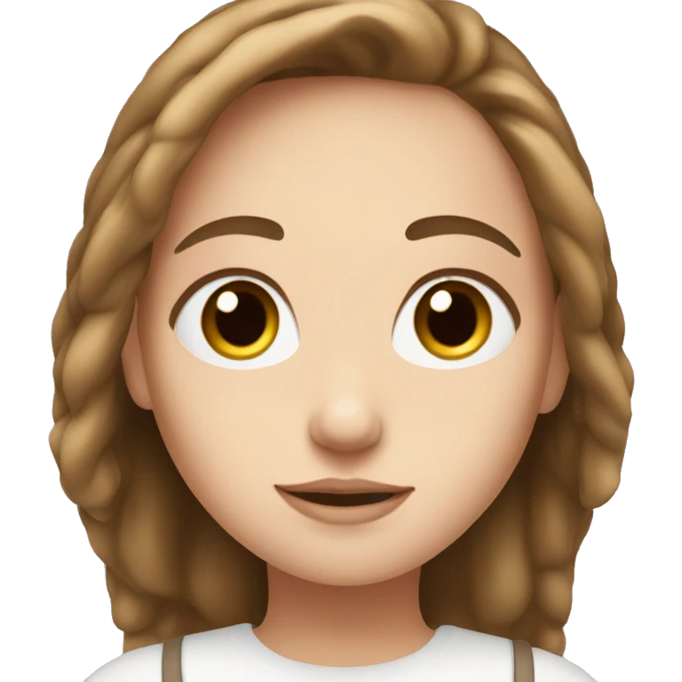 White girls skin with a brown hair emoji